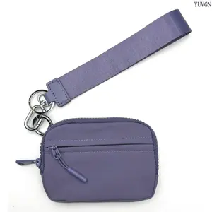 Minimalist Waterproof Nylon Wallet, Multifunctional Card Holder Coin Purse with Keychain Design, Fashion Portable Bag Charm for Daily Use