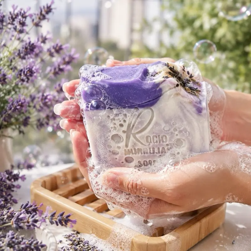 Jabón natural de lavanda , saponificado en frío