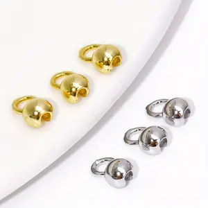 [Gold Clam Shell Beads] 20pcs 18K Gold Plated Brass Clam Shell Crimp End Beads | DIY Jewelry Making Supplies, Chain Connector Tips for Bracelets, Findings Bead Accessories