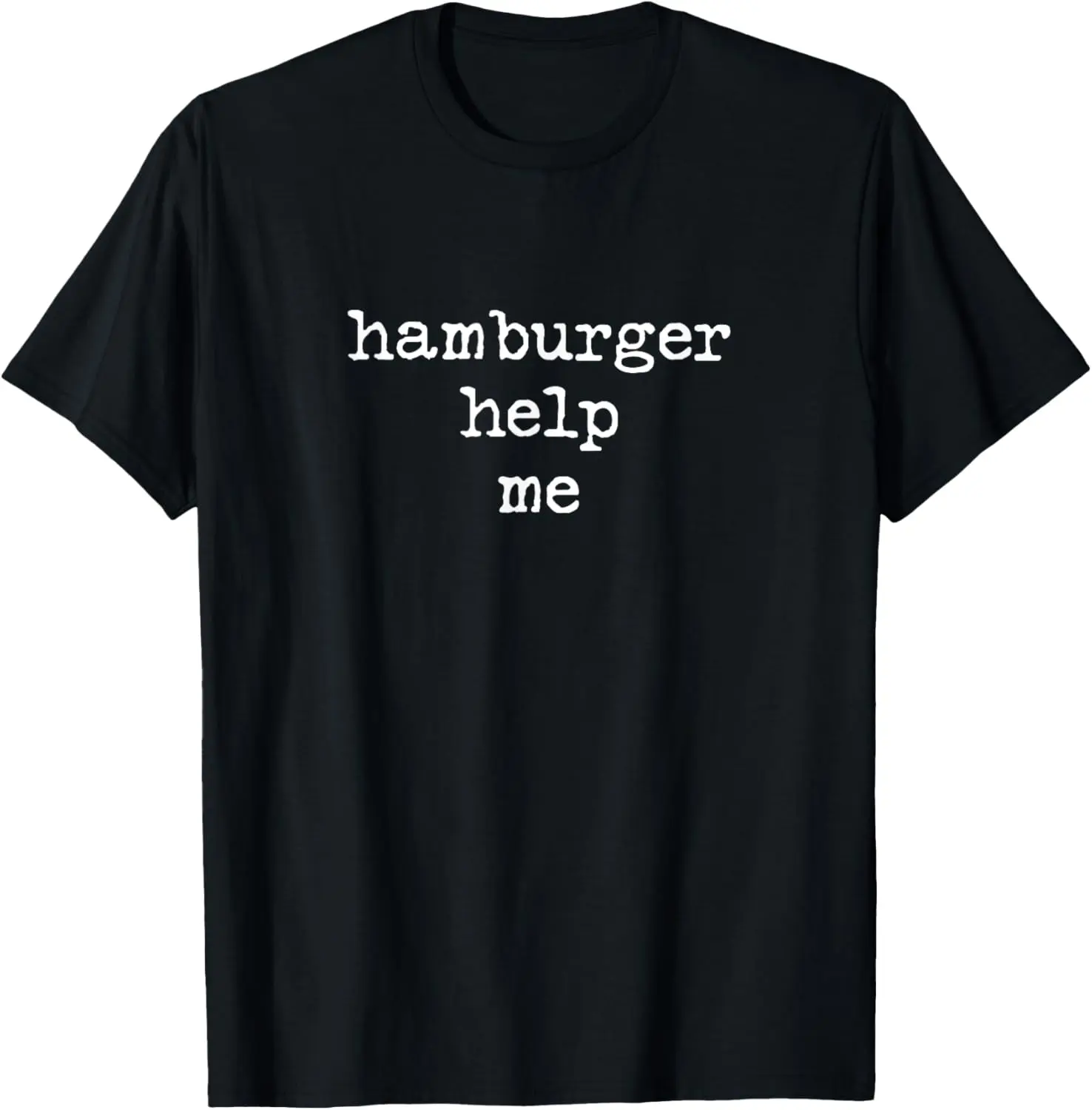 Women's 100% Cotton Casual Vintage Short-Sleeve Round Neck Distressed Graphic Tshirt - Retro Grunge Typewriter Style, Sarcastic Hamburger Print Streetwear Everyday Tops