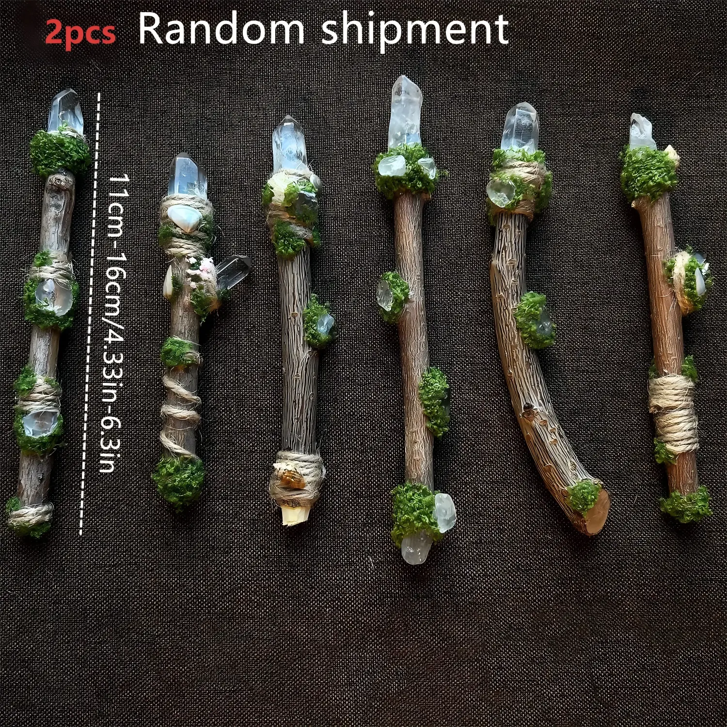 2pcs Crystal pillar scepter