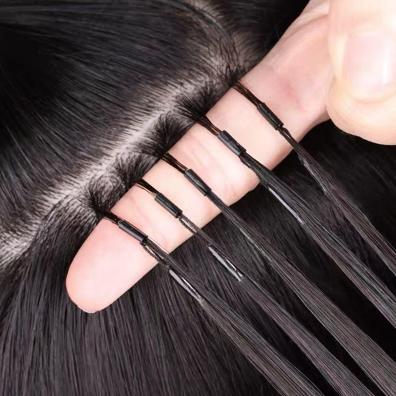 Custom 6D Hair Extensions Real Hair Seamless Hair Extensions Clip-in Hair Extensions 6D Hair Extensions