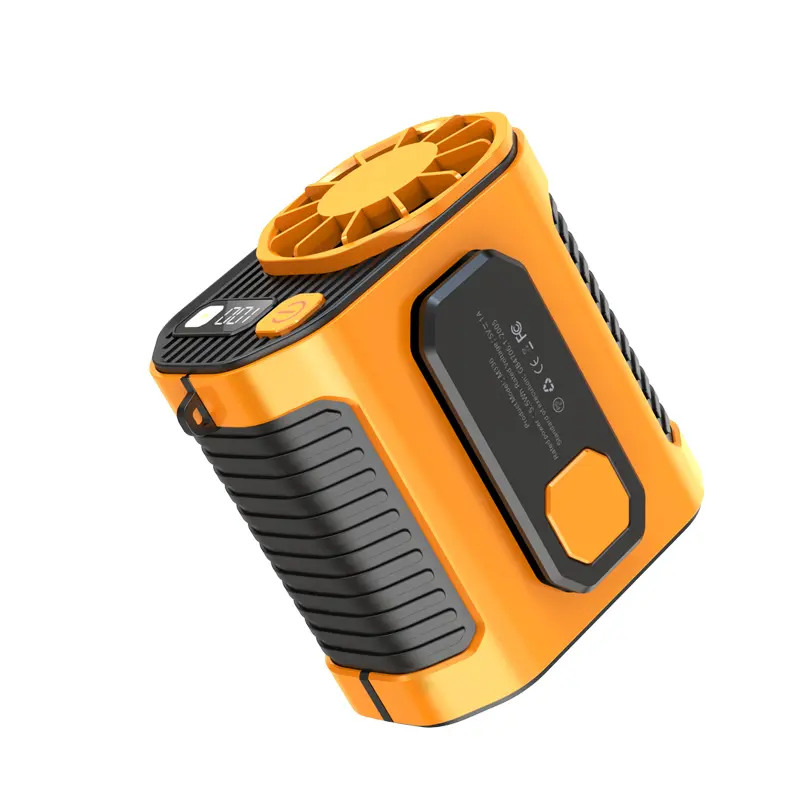 TADEKERU 3 in 1 Outdoor Fan (1 Count), USB Rechargeable Waist Cooling Fan with Flashlight & Power Bank, Portable Fan for Outdoor Work, Hiking, Camping, Travel