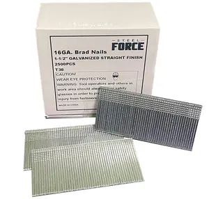 Steel Force Finish Nails for Nailer Guns, Galvanized Straight Nails, 16 Gauge, Pack of 2,500