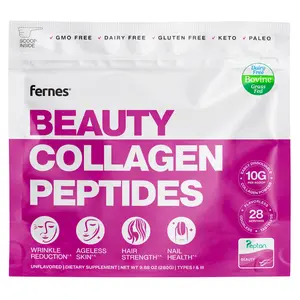 FERNES Beauty Collagen Peptides for Women - Ageless Skin, Hair Health, Nail Strength, Joint Support, Bone Health - Grass Fed Bovine (Hydrolyzed, Type I,III) Unflavored Keto, Paleo, Gluten Free Powder Supplement Healthcare Edible