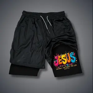 Double-Layer Sports Shorts Graphic Shorts Black Shorts Camo Shorts Streetwear Shorts Men Outfits Men Short Shorts Vacation Outfits Shorts