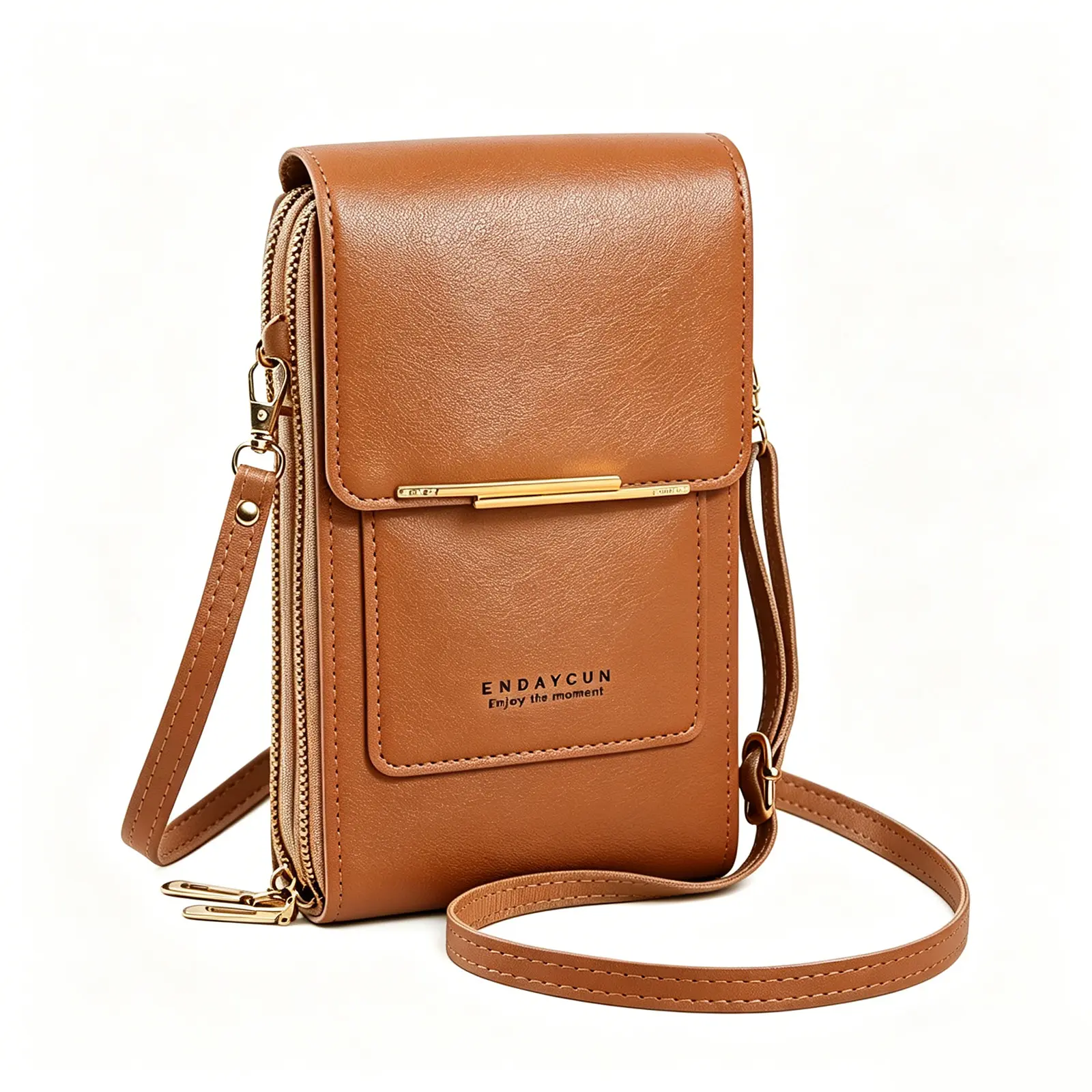 Women's Leather Touch Screen Crossbody Purse - Sporty Chic Casual, Adjustable Strap, Fits All Phones Up to 6.9", Card Slots No Wallet Needed, Phone-Friendly Gym Accessory for Travel, Shopping