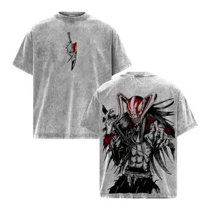 Ichigo Hollow Form Bleach Anime Shirt, Vintage Washed Oversized Graphic Tee, Vasto Lorde Mask Art, Kurosaki Ichigo Transformation T-Shirt, Unisex Streetwear Anime Merch Gift For Bleach Fans