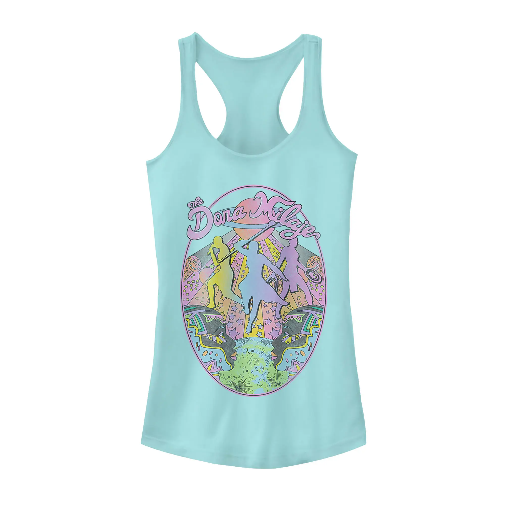 Juniors Womens Marvel Black Panther Dora Milaje Groovy Band Racerback Tank Top