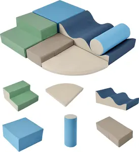 Climbing Toys for Toddlers, Soft Climb and Crawl Playset Indoor Baby Soft Foam Blocks for Climbing, Crawling, 6-Piece
