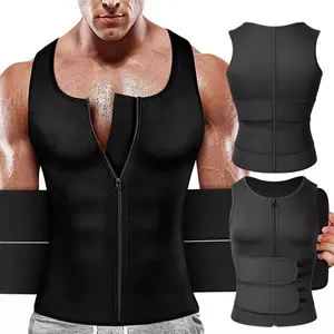 Men Sauna Shirt Suit Vest,Neoprene Sweat Vest Body Shaper Waist Trimmer Belt Workout Tank Tops Menswear Undershirt For All Seasons