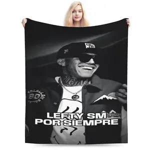 Lefty SM rapper theme printed flannel blanket, soft, skin-friendly and durable, perfect for home, office or sofa essential items 60*50