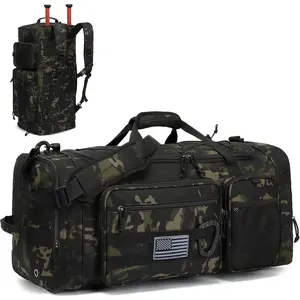 TUGUAN Large Baseball Softball Duffle Bag, 3 in 1 Baseball Equipment Duffel Backpack for Adult Youth, 65L Bat Bag with Shoes Compartment - 2 Bat Sleeves Fe
