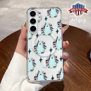 Ghostly Floral Pattern Advanced fashion giftMagnetic Case for Samsung Galaxy S24 Plus S25 Ultra S23 FE Ultra S22+ Shockproof TPU Premium Stylish Durable Protection Case