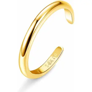 MILACOLATO 14K Plated Gold Toe Rings for Women Adjustable Toe Ring Open Band Toe Ring Summer Beach Foot Jewelry