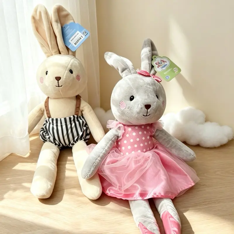 Spark Create Imagine Limited Edition Sleeping Ballerina, and bunny plush in overalls