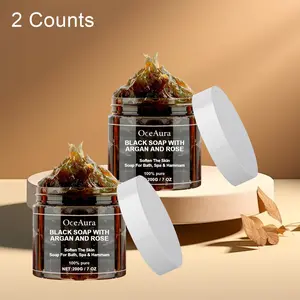 Black Soap with Morocco Argan Oil, 2 Counts/set Deep Cleansing Moisturizing Body Wash Soap, Hydrating Body Care Product for Women & Men, Moisturize, Cleanser, Body Cleansing Products, Moroccan Black Soap