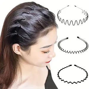 5pcs Stylish Wavy Headband Set - Soft, Non-Slip, Broken Hair Finishing Clips for Unisex, Simple Bangs Holder, Fashion Hair Styling Tools, Photography Props, Perfect Gift for Women or Men, Hairstyle
