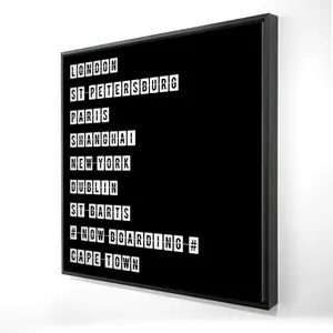 360 Stand Black Framed Cityscape Wall Art - 24x24 in., Art Wall Decoration, Home Room Decor, Ideal Gift for Friends