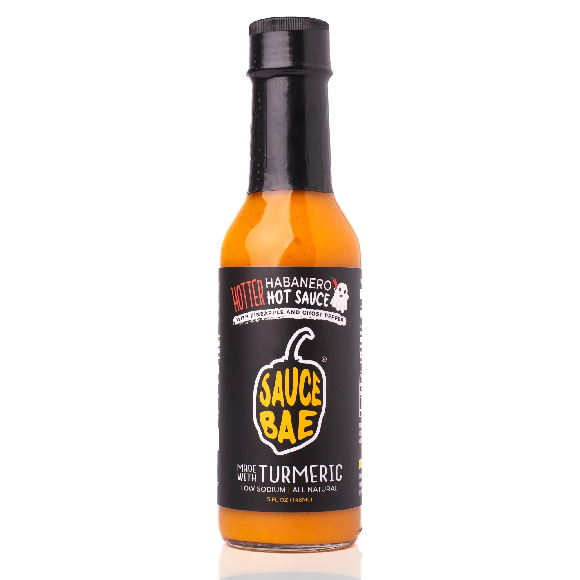 SAUCE BAE Hotter Habanero Hot Sauce - 5 oz (Pineapple Infused with Ghost Pepper & Turmeric)