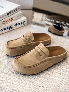 Men's Fashion Slippers, Round Toe, PU Leather, PVC Sole, Holiday Style, Comfortable Slip-On, Slide, Summer Beach Walk, Couples Shoes