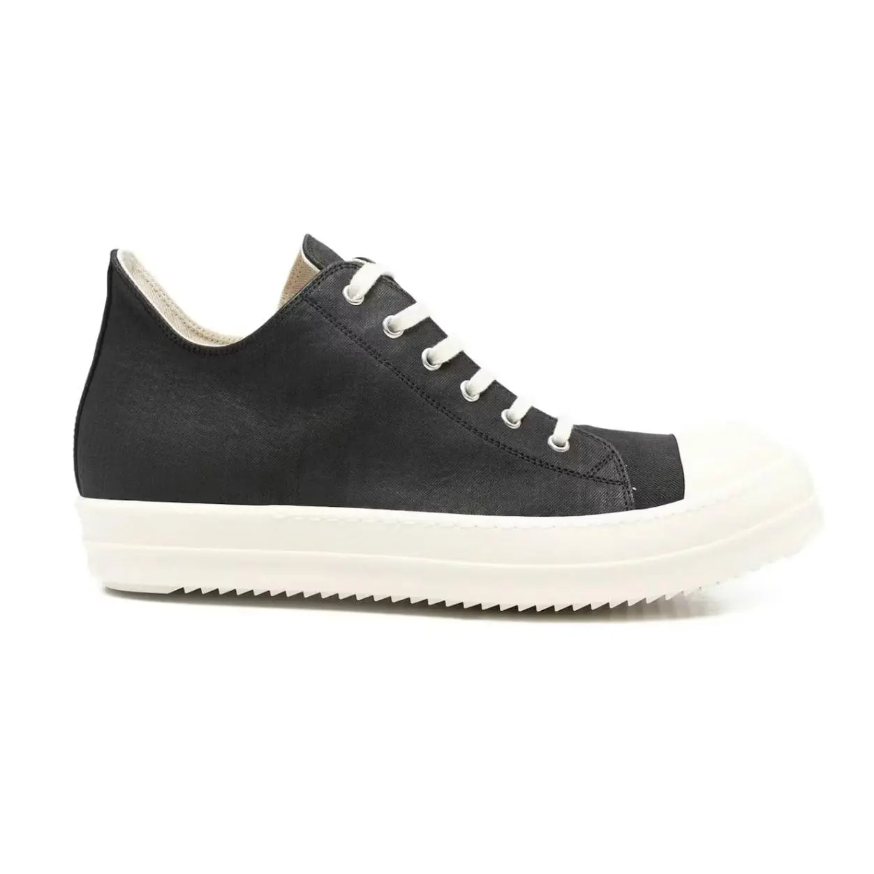 1127243 Rick Owens DRKSHDW Low Sneaks Dark Black Denim Milk