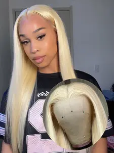 26 Inch 613 Wig for Women, 13x4 Lace Front Wigs ,Long Silky Straight Hair, Heat Resistant Synthetic Fiber, Swiss Lace, Natural Hairline, Natural Looking Wig, Lace Frontal Wig