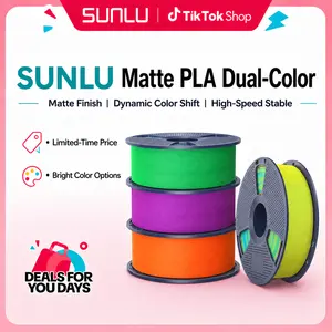 SUNLU Matte PLA Dual-Color 3D Printer Esthenic Filament 1KG, Seamless Two-Tone Shifts & Soft Matte Finish