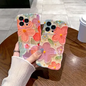 Compatible with iPhone 15 Pro Max/14/13/12 phone cases, blue light bright flower strawberry cases HNZY105