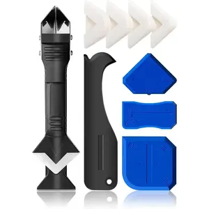 1pcs Silicone Caulking Tool, 3 in 1 Silicone Remover Multi Tool, Glazing Compound Finishing Tool, Caulk Remover Tool, Grout Scraper Kit for Bathroom, Kitchen, Floor, Window, Sink Joint, Frames Seal