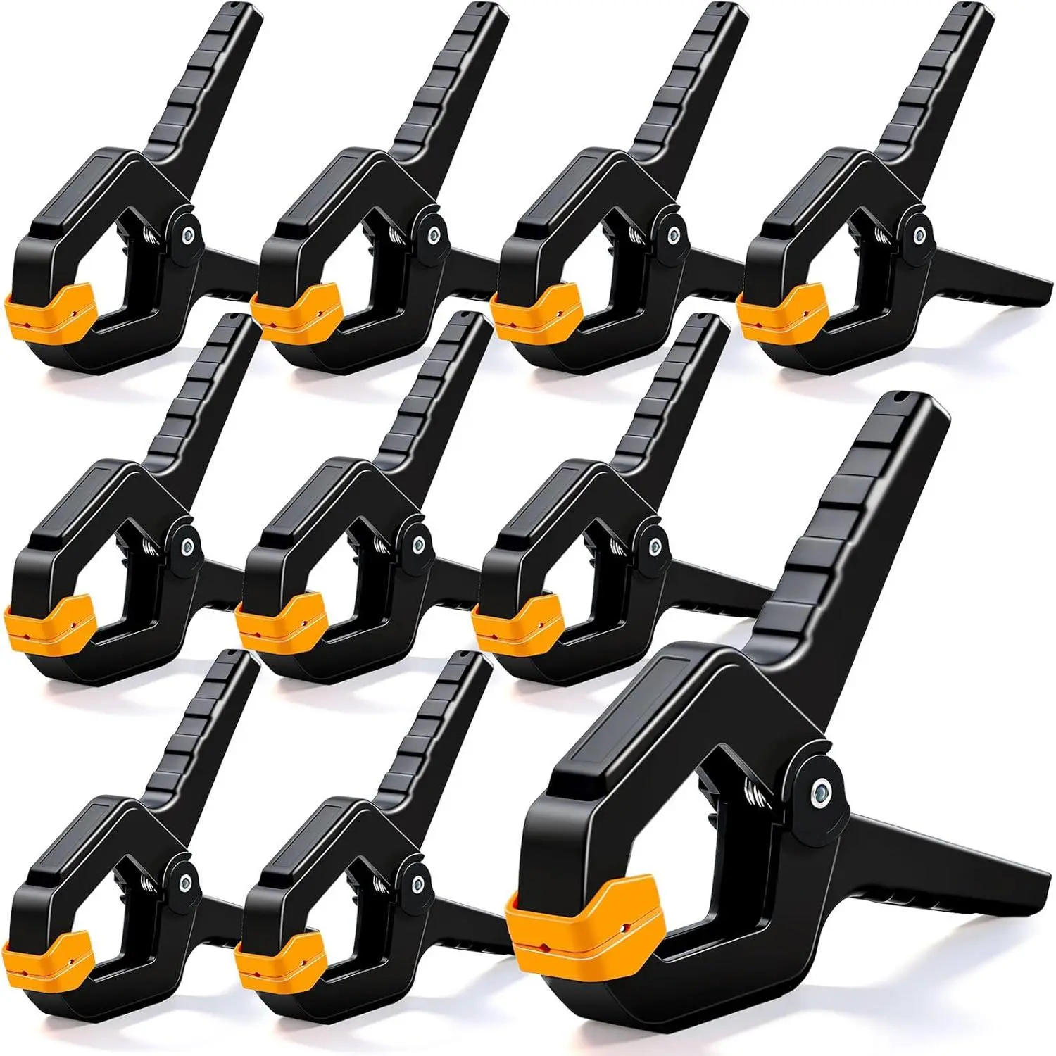 10-Count 3.5 in Nylon Synthetic Spring Clamps - Non-Slip Tools for Crafts, DIY Woodworking, Heavy-Duty Indoor & Outdoor Tarp, Backdrop Setup, with Manufacturer Warranty