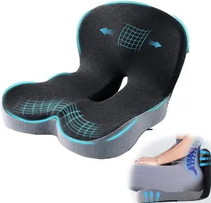 Seat Cushion for Truck Driver, Memory Foam Truck Seat Cushion with Adjustable Strap – Ergonomic Back Support & Sciatica Relief for Long Drives, Semi Truck Accessories