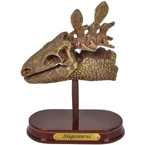 Dinosaur Excavation Kit for Kids, 5.5” Stegosaurus Skull Excavating Set with Fossil Digging Tools and Stand, Fun Science Activity Toy, Educational Dinosaur Gift for Boys and Girls