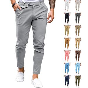 PASLTER Mens Chinos Slim Fit Pants Flat Front Stretch Skinny Tapered Dress Pants Comfort Casual Solid Trousers Menswear Shirts