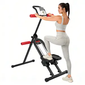 Foldable Stair Stepper Machine Core Abdominal Trainer for Home Gym Adjustable Resistance Manual Slope 220 Capacity Compact Space Saving Design Portable Cardio