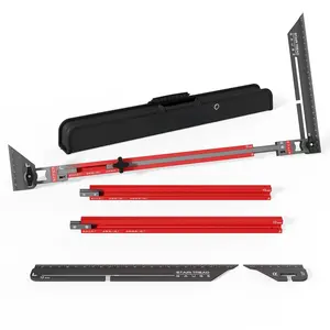 Stair Tread Template Tool - Clapmrix Locking Stair Tread Tool, Stair Measuring Tool, Stair Template, Stair Scribe Tool for Stair Measurement Tool, Shelf Project Layout (Red-Gray)