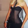 DOUCIU Nightclub Bar Party Makeup Ball Cute Sweet Sexy Hot Cool Women'S Sleeveless Draped Dress Thin Fishbone See Though Neck Bundle Short Hip Wrap Dress Draped Sleeveless Dresses