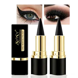 Black Eyeliner Pencil Waterproof Eye Enhancing Stick Solid Thick Gel Smooth 24 Hours Long Lasting Smoky Eye Liner Cosmetic Beaut Lipliner