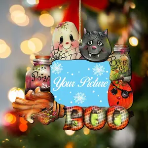 Designocracy 8457411PF-S2 5.5 x 46 in. Brunhildas Broom Halloween Picture Frame Ornaments - Set of 2
