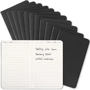 Mini Pocket Notebooks Bulk 3.5 X 5.5 Inches 12 Pack Small Note Pads Lined Little Journals for Kids Men Women Writing Note Taking, 30 Sheets/60 Pages(Black Cover) Lzerking