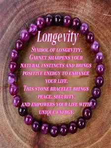 Garnet Longevity & Vitality Bracelet, Enhances Natural Instincts, Promotes Life Enhancement, Ideal for Wellness & Healing