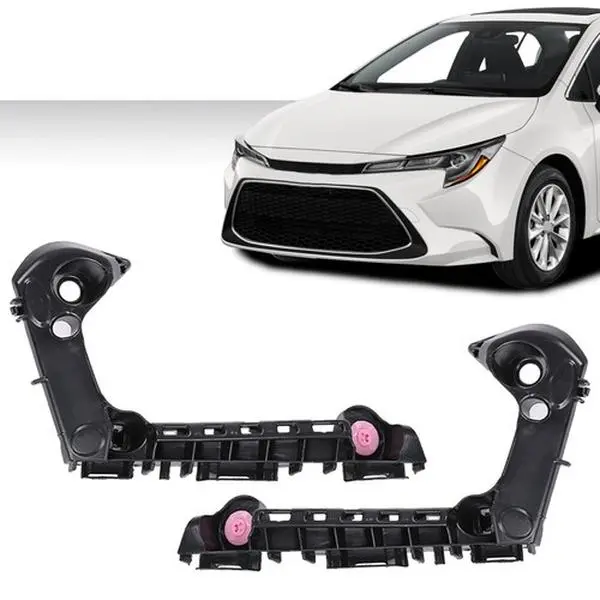 Front Bumper Bracket Set - Direct Fit, Factory Match for 2019-2021 Toyota Corolla, Left and Right Retainers