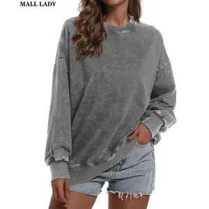 Mall Lady  Oversized Hoodies Vintage Hoodie Couples Pullover Acid Wash Hoodies for  Streetwear Sweatshirts Unisex Casual Womenswear
