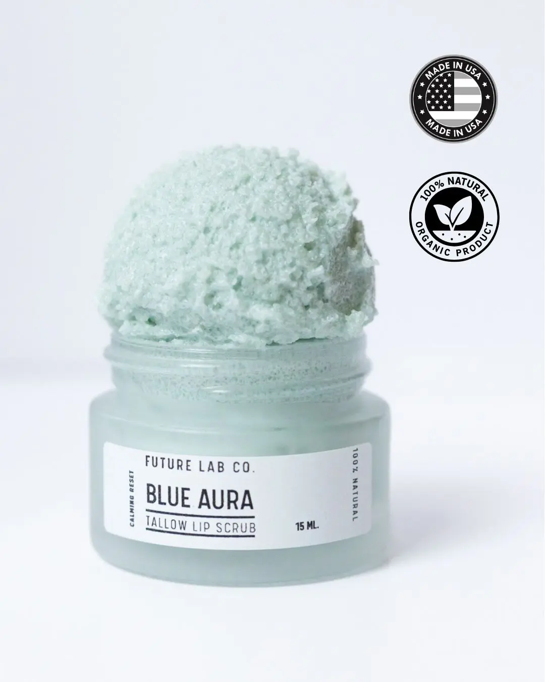 Tallow Lip Scrub|Blue Tansy Lip Exfoliator (15ml)|Smooth, Soft, Kissable Lips|Made in USA