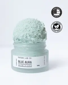 Tallow Lip Scrub|Blue Tansy Lip Exfoliator (15ml)|Smooth, Soft, Kissable Lips|Made in USA