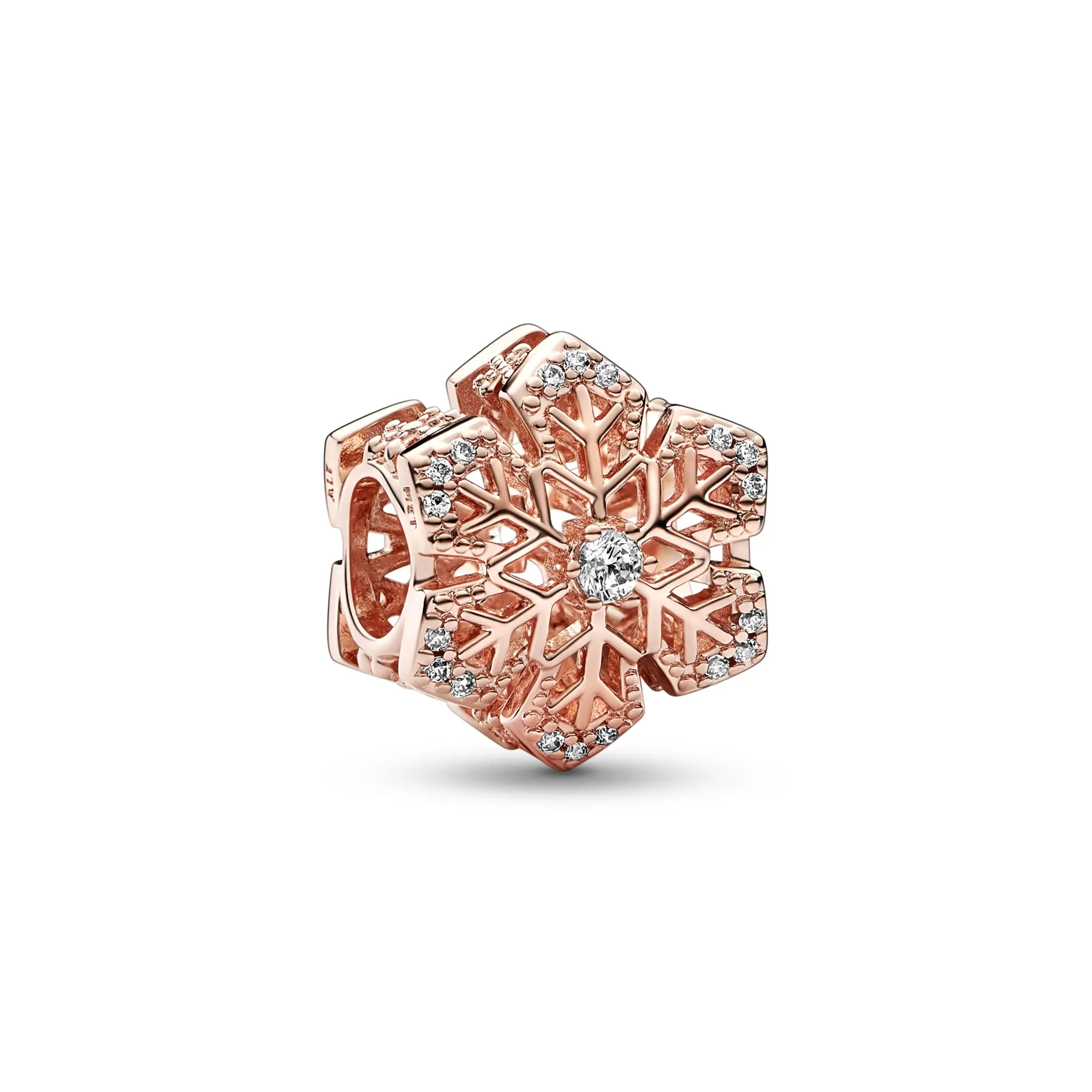 Pandora Elegant Festive Snowflake Charm, 782378C01, Cubic Zirconia Openwork Charms & Pendants with Micro Beads