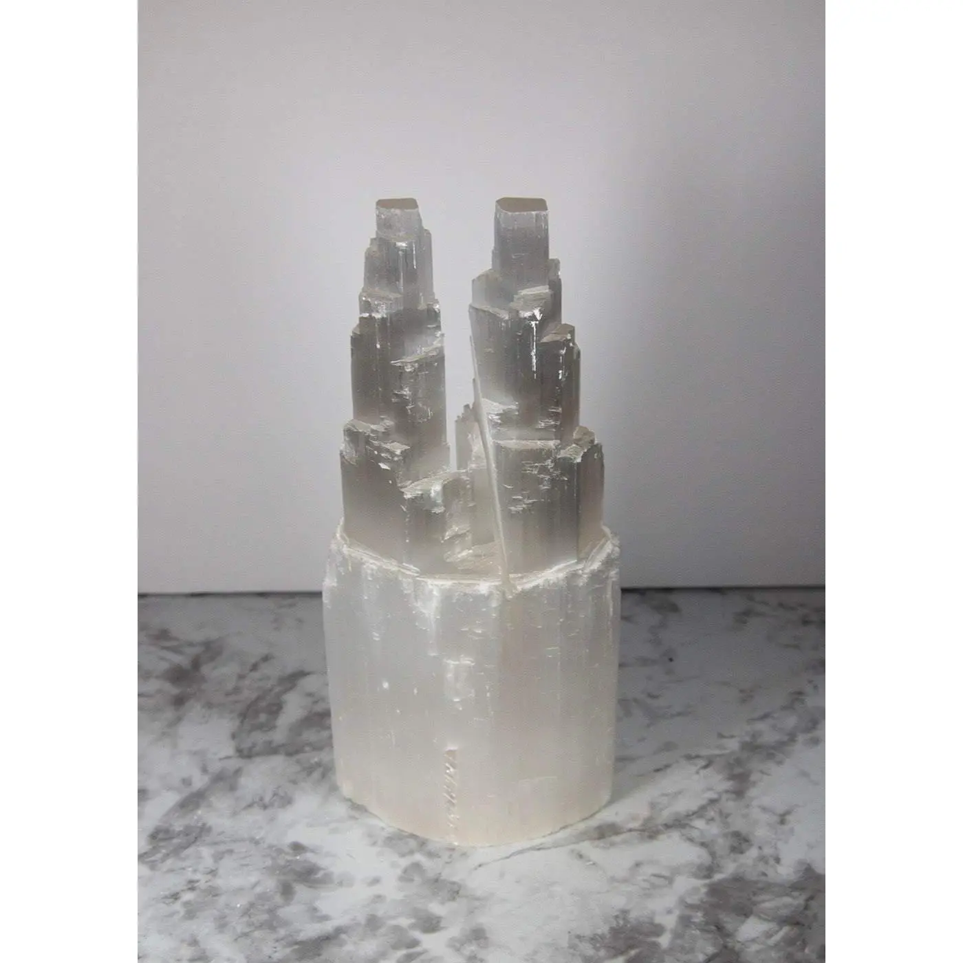 Selenite Twin Tower Lamp