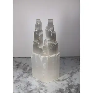 Selenite Twin Tower Lamp