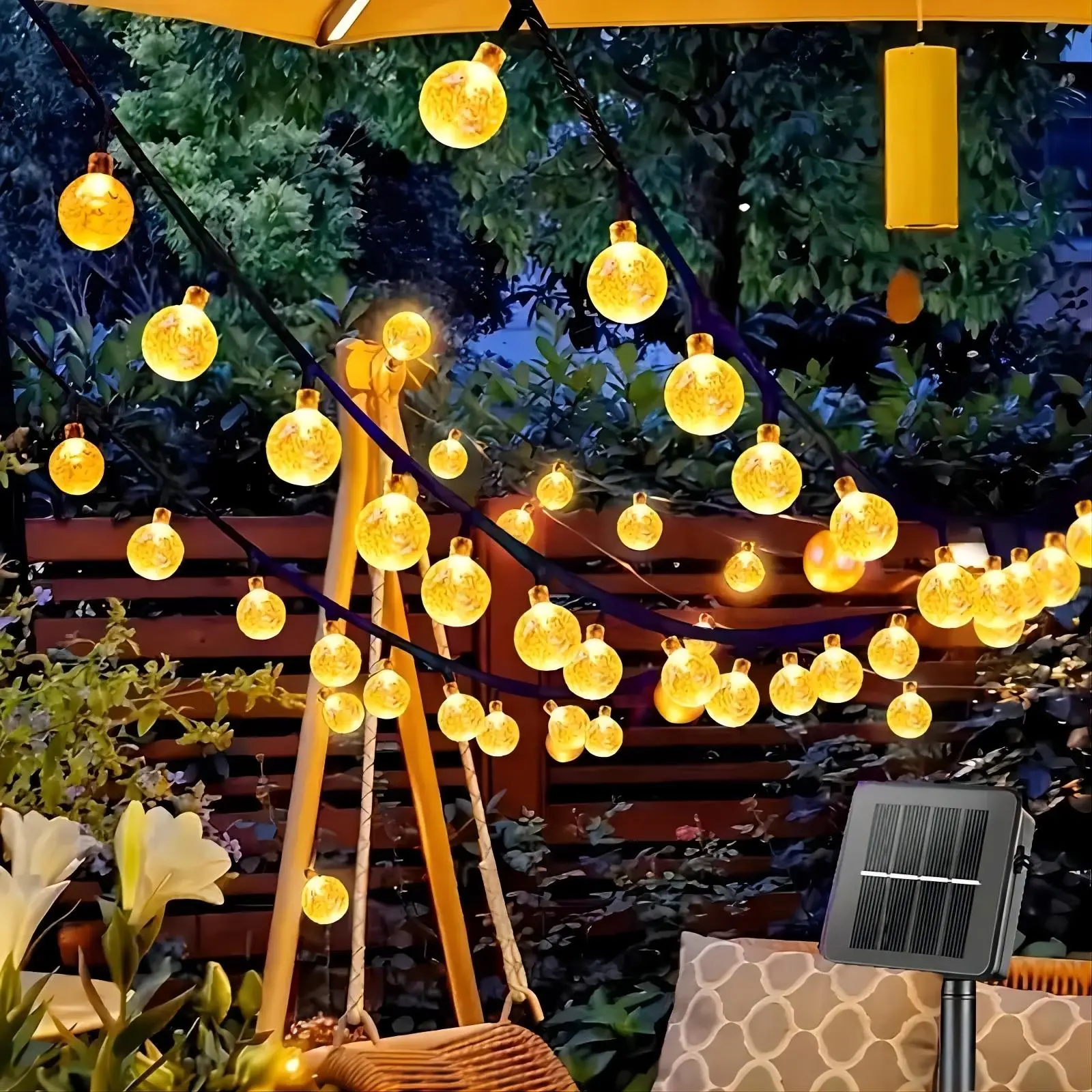 Christmas Solar Powered String Light, 1 Count Solar Lights Outdoor, Outdoor Waterproof Solar Patio Light, Outdoor Decorative Light for Garden, Patio,