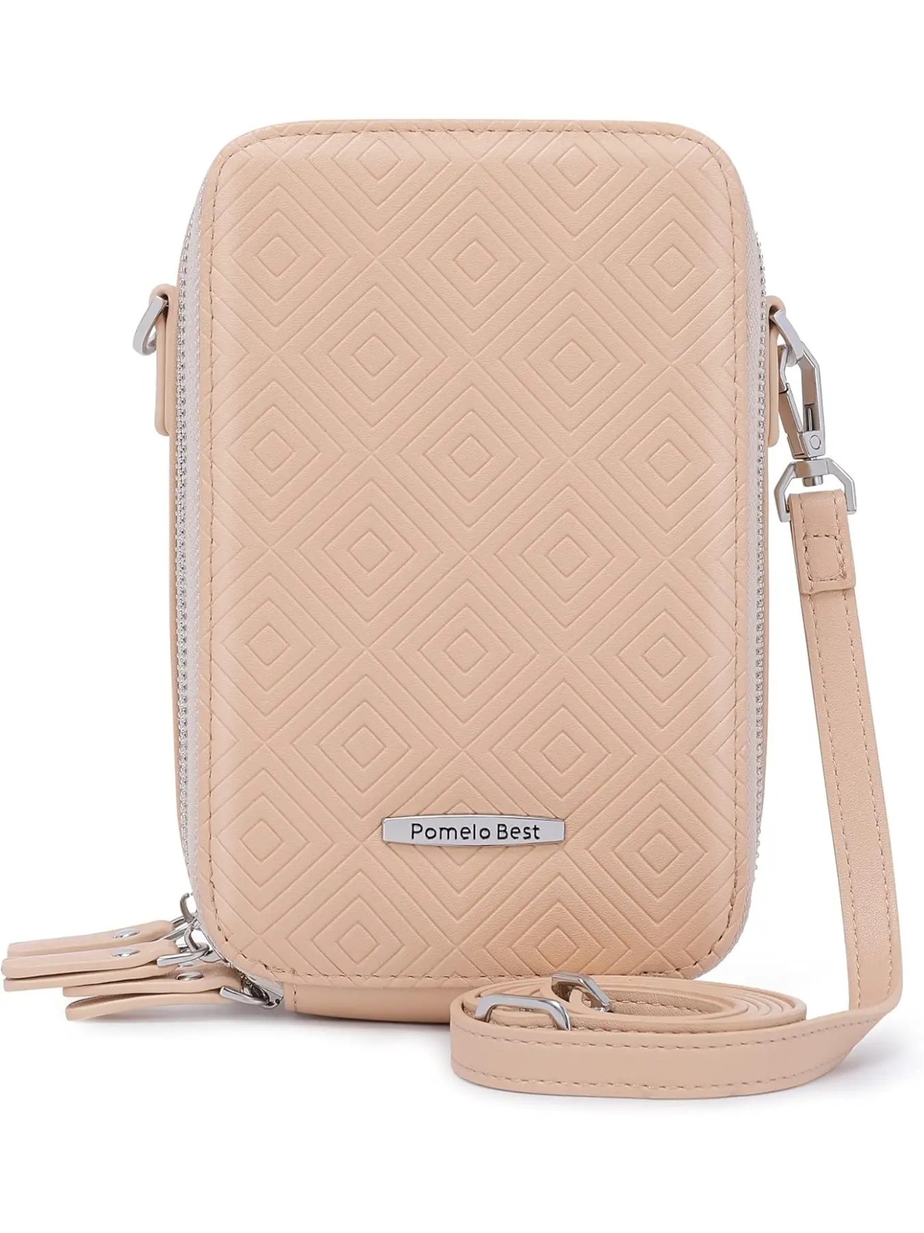 Pomelo Best Crossbody Cellphone Bags for Women with Greek Key Pattern and Detachable Shoulder Strap